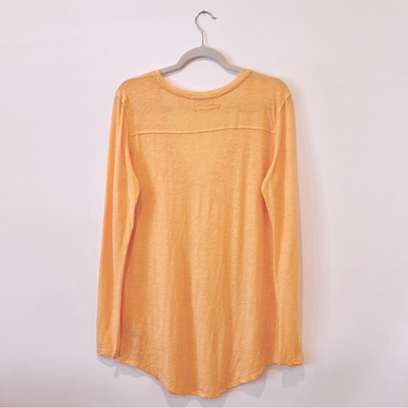 Free People Betty Long Sleeve Tops Women’s Orange Scoop Neck Pullover Size Small - Picture 6 of 12